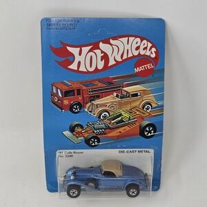 Vintage 1982 Hot Wheels Black Walls 3290 Blue '31 ROLLS ROYCE - Unpunched Card